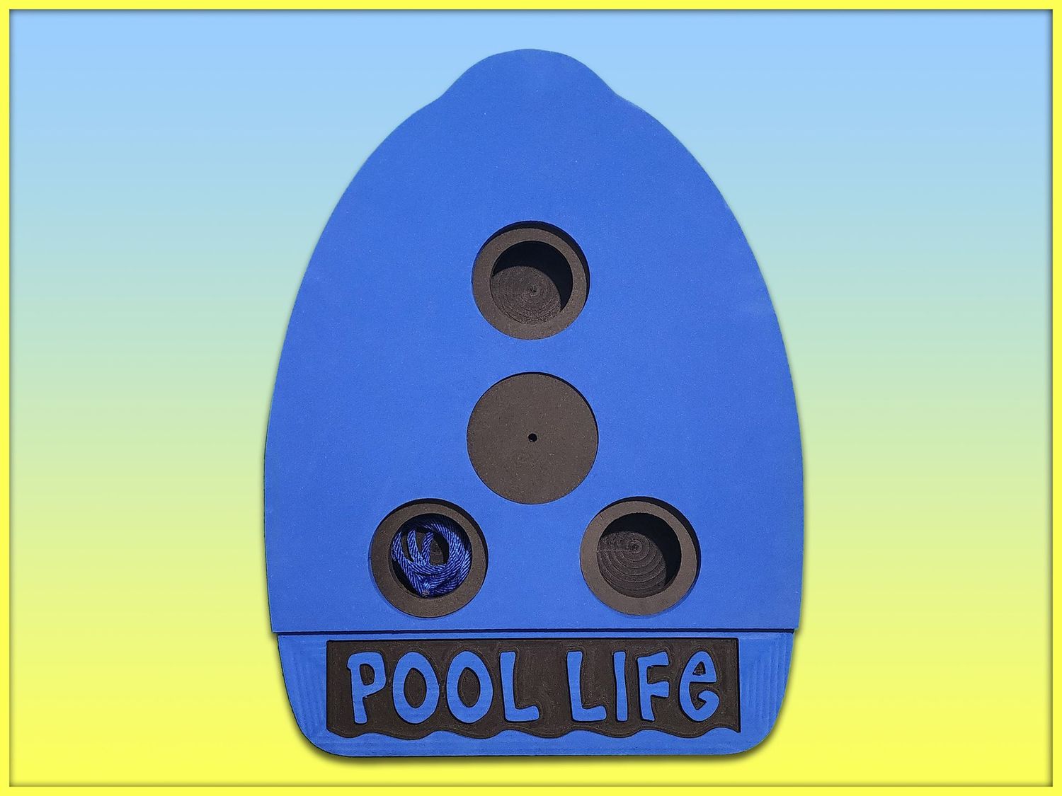 Embossed "POOL LIFE" Cocktail Kickboard, Board Color: Black-Blue