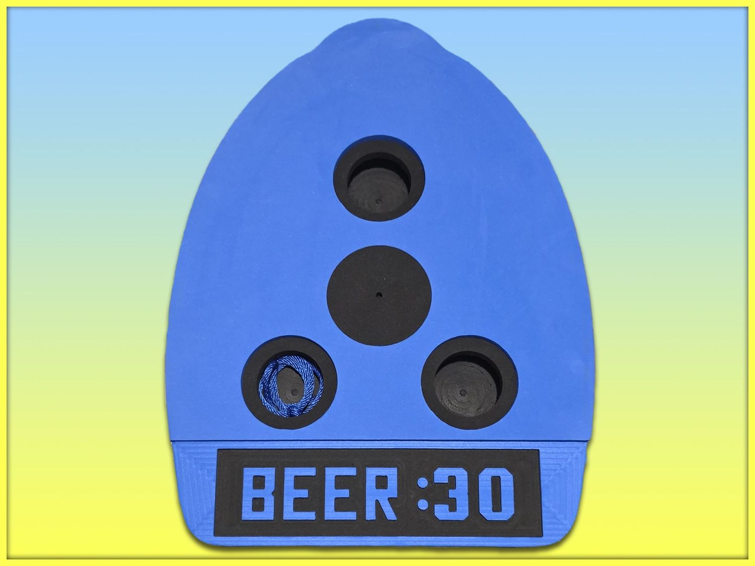 Embossed Embossed "BEER:30" Cocktail Kickboard, Board Color: Black-Blue