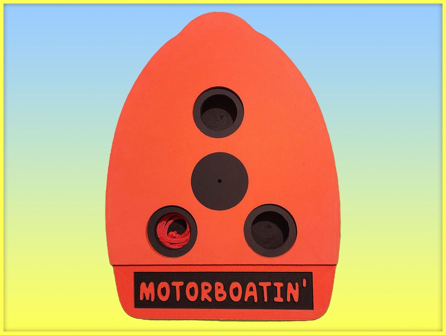 Embossed "MOTORBOATIN" Cocktail Kickboard, Board Color: Black-Red