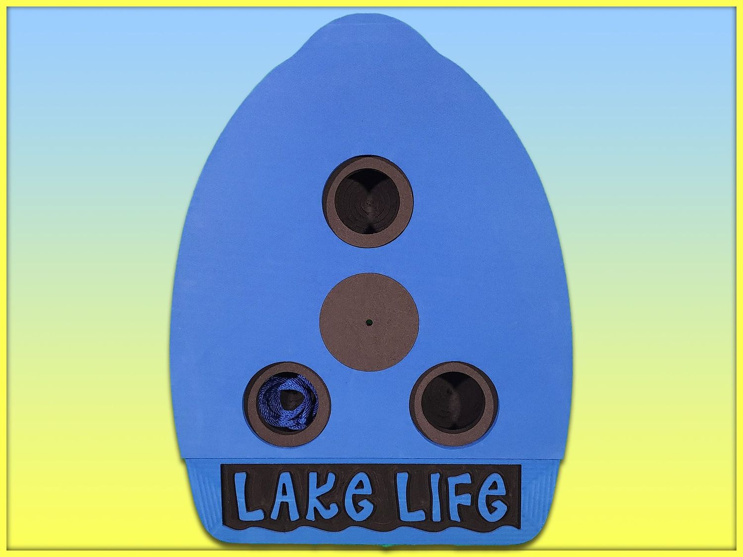 Embossed "LAKE LIFE" Cocktail Kickboard, Board Color: Black-Blue