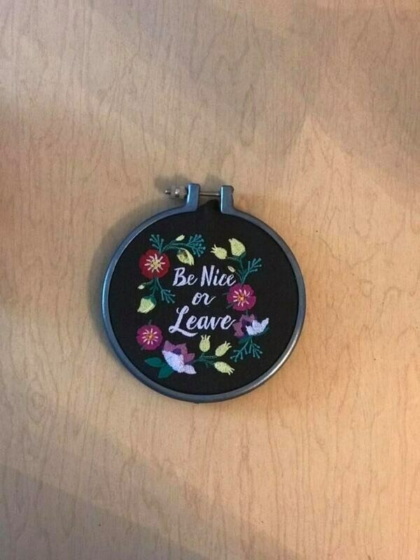 Be nice embroidery