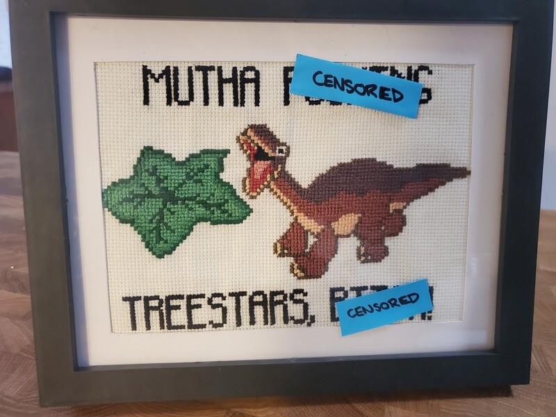 Tree star meme cross stitch