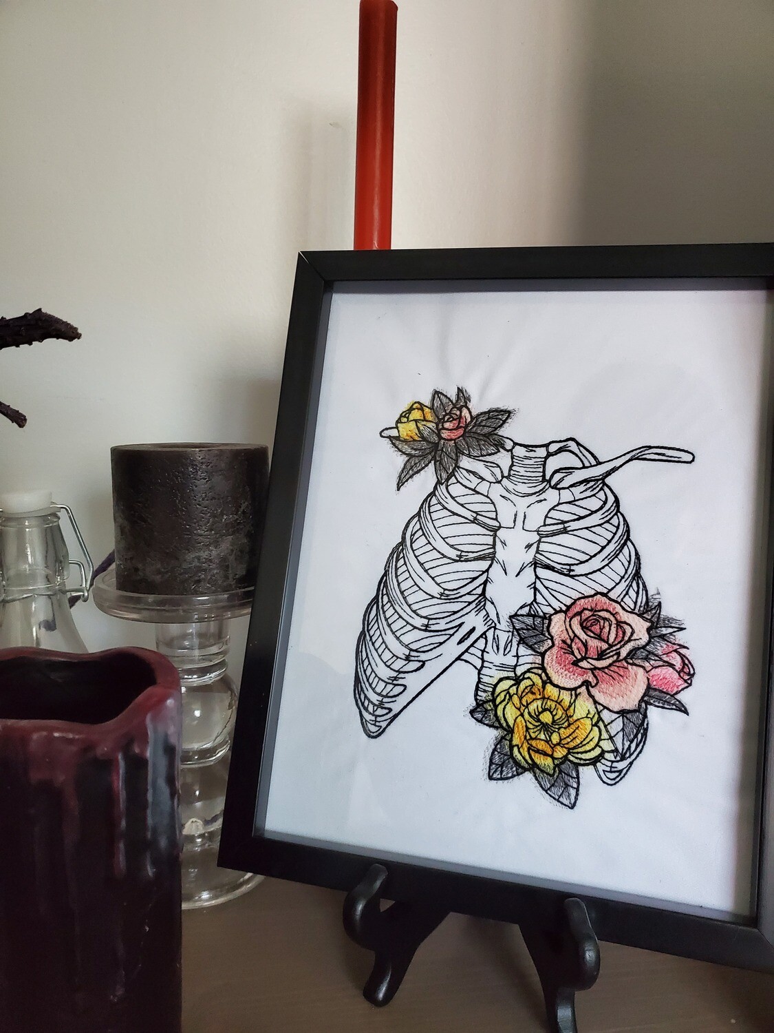 Floral ribcage embroidery