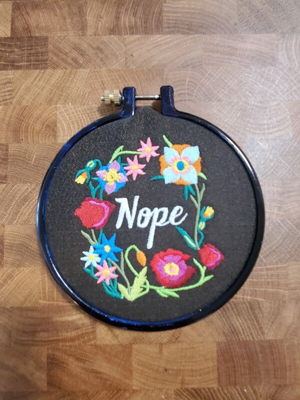 Nope embroidery