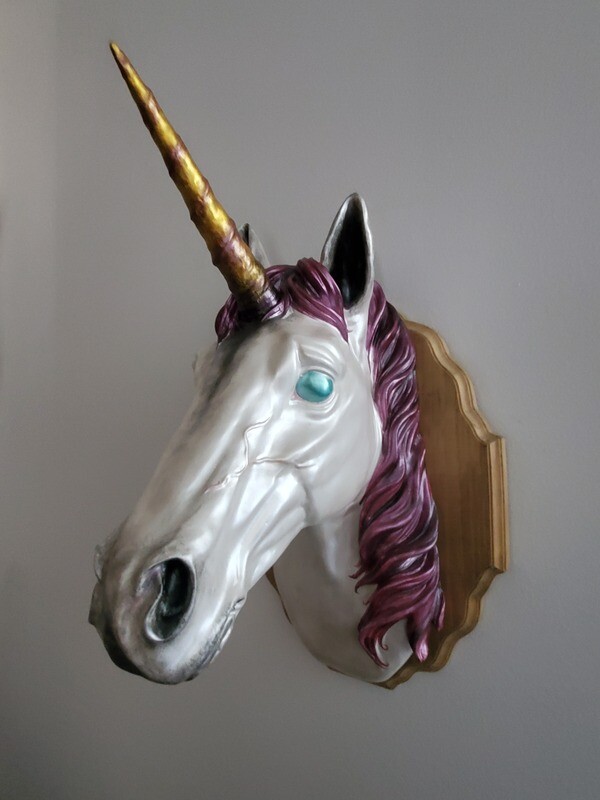 Unicorn faux taxidermy