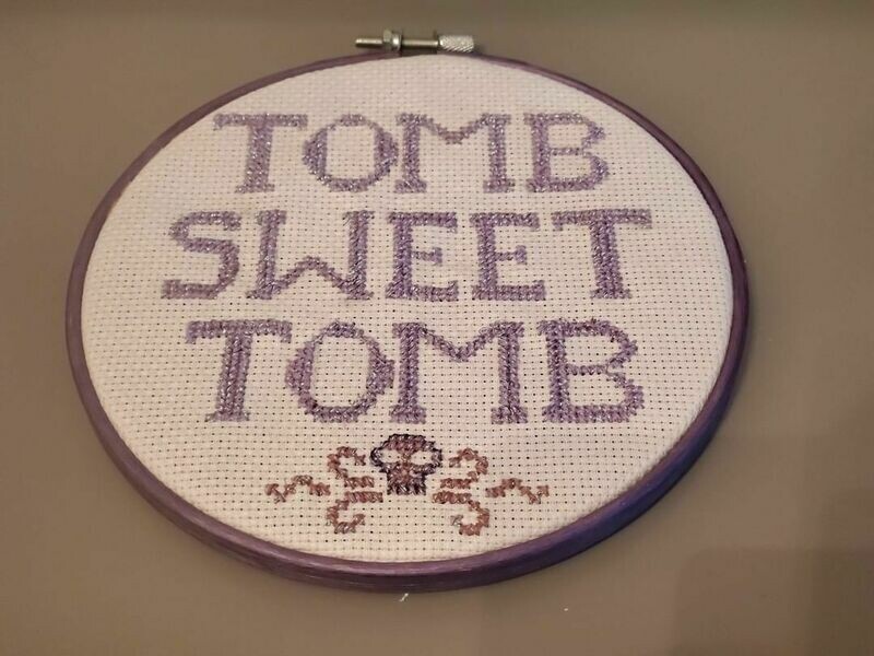 Tomb sweet tomb cross stitch