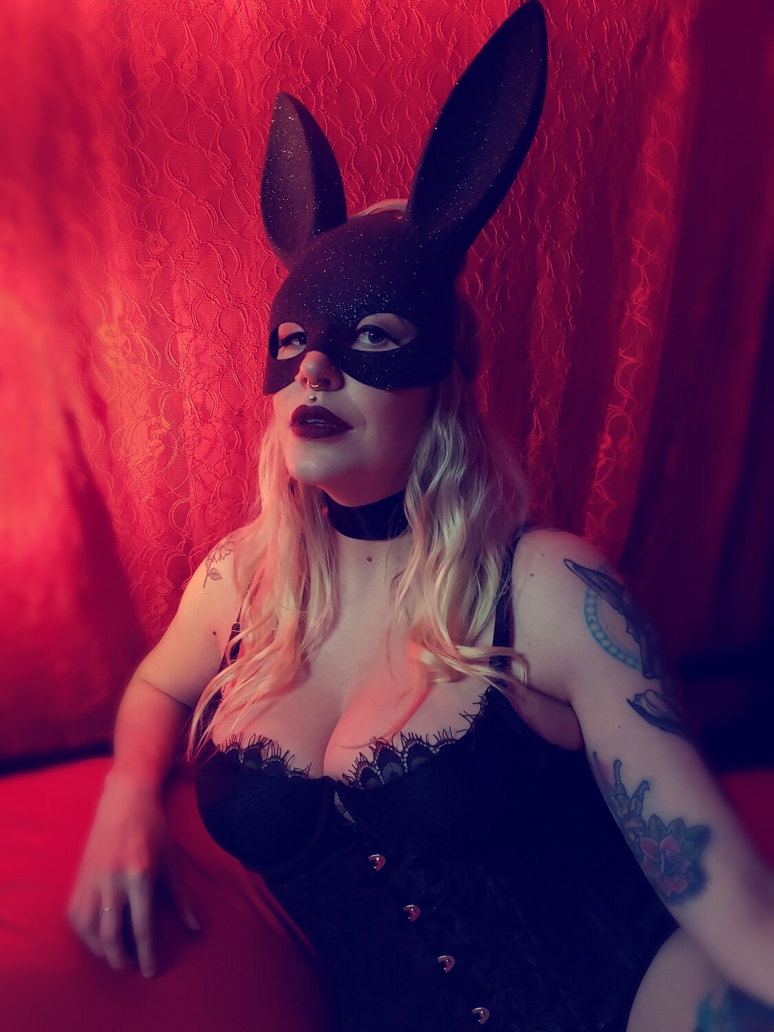 Glitter bunny mask