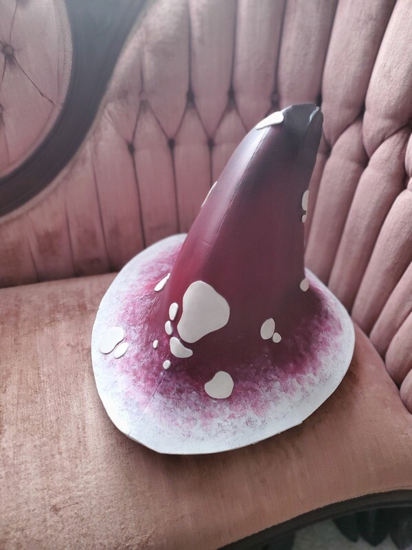 Red and white mushroom hat