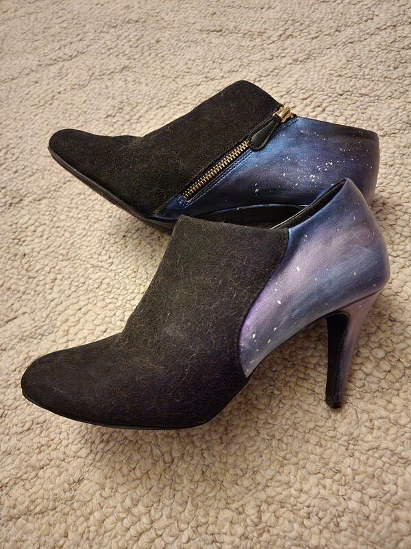 Suede galaxy booties