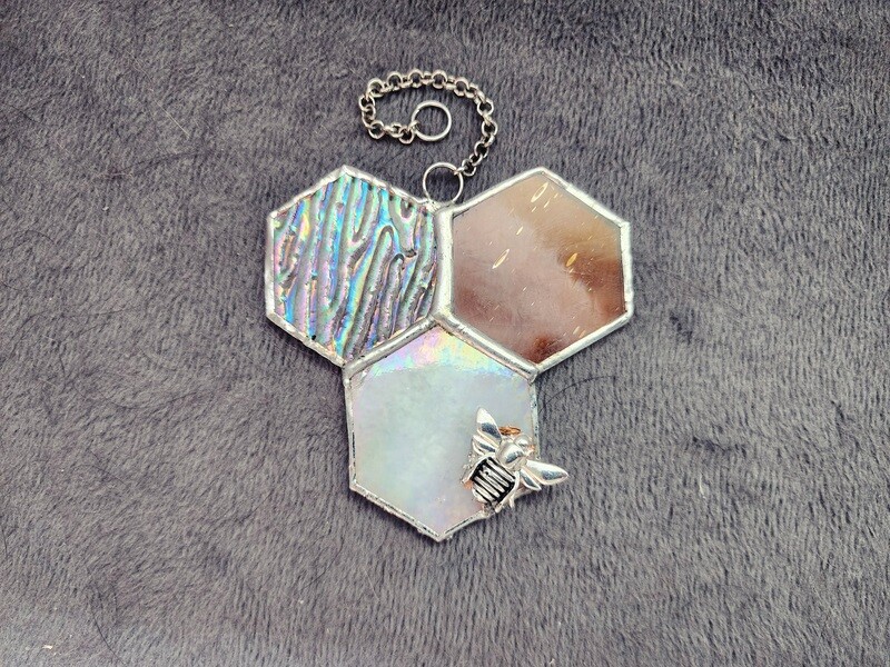 Small honeycomb bee suncatcher