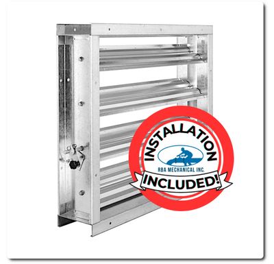 INSTALL Included: Air Damper with Belimo Actuator - For a new installation INSTALL Included: Air Damper with Belimo Actuator - For a new installation