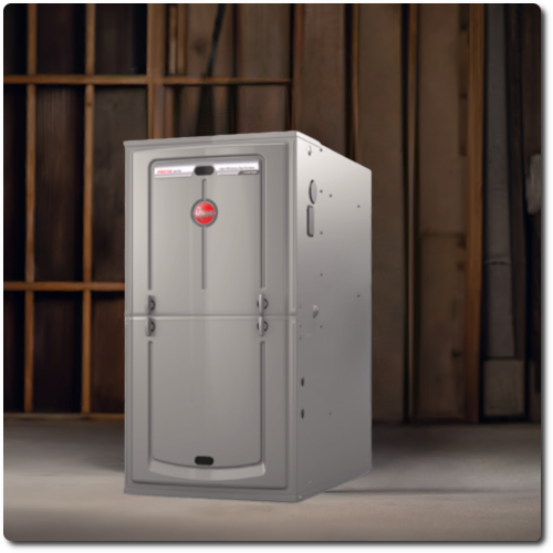 INSTALL Included: Rheem 100,000 btu 2 Stage High Efficient Furnace (replaces high efficient furnace)