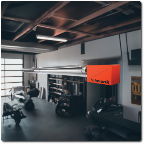 INSTALL Included: Schwank 30 ft, 130,000 btu Radiant Tube Heater, S100-130-30-CN, tube kit and burner (new install)