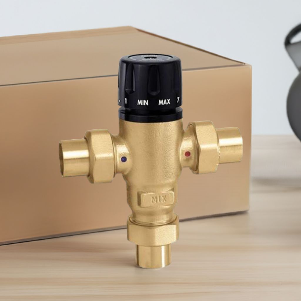 Caleffi 521509A 3/4 in. Sweat 3-way Thermostat Mixing Valve