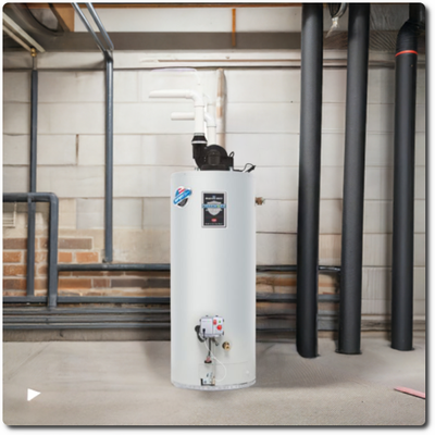 Incl. Inst - 48 Gal Bradford White RG2PDV50H6N-220 Power Vented Water Heater, NG, 54,000 btu Tall Incl. Inst - 48 Gal Bradford White RG2PDV50H6N-220 Power Vented Water Heater, NG, 54,000 btu Tall