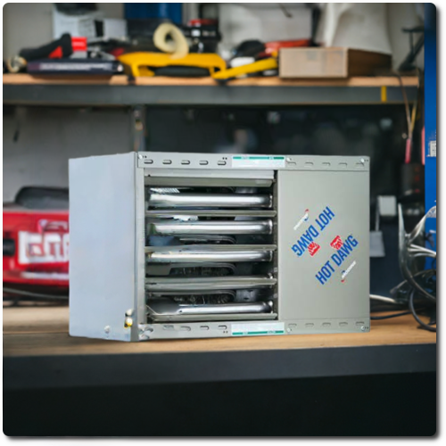 Incl. Inst - 45,000 btu Modine NG Garage Unit Heater, with Gas Line, Lift, and Coring Included (new install)