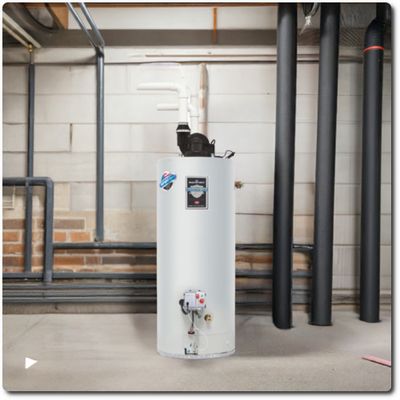 Incl. Inst - 48 Gal Bradford White RG2PDV50H6N-220 Power Vented Water Heater, NG, 54,000 btu Tall