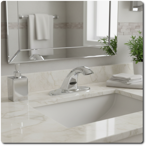 Inc. Inst: Delta Battery Operated H2Optics Electronic Bathroom Faucet, set of 2, full installation package