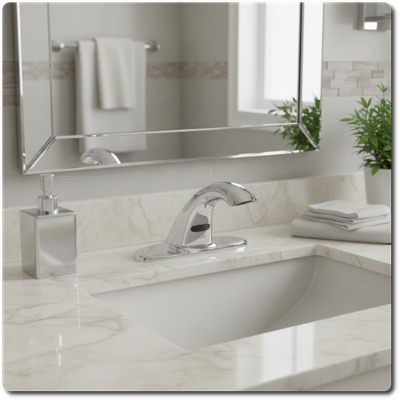 Inc. Inst: Delta Battery Operated H2Optics Electronic Bathroom Faucet, set of 2, full installation package