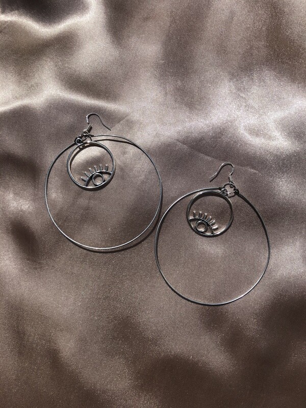 Evil eye hoops