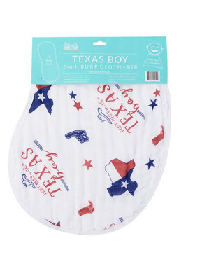 Texas Boy 2-in-1 Burp Cloth and Bib