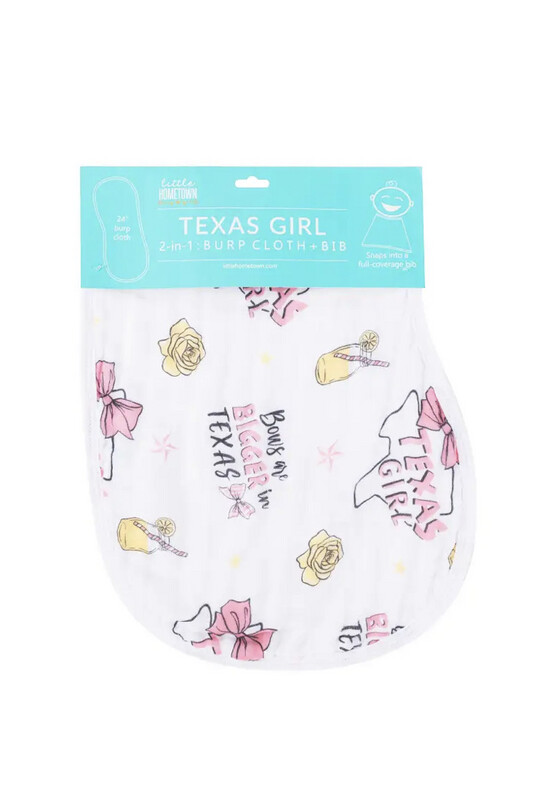 Texas Girl 2-in-1 Burp Cloth and Bib