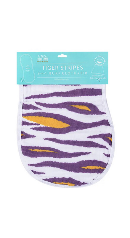 Tiger Stripes 2-in-1 Burp Cloth and Bib (Unisex)