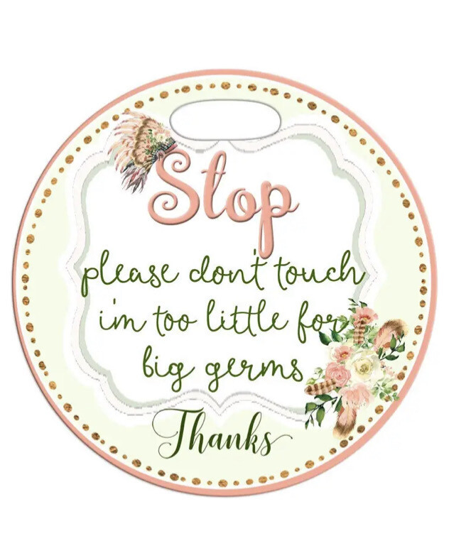Baby Girl Don't Touch Car Seat Sign
