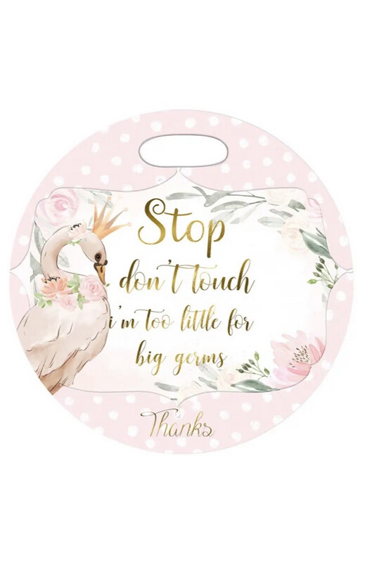 Baby Girl Princess Swan Don't Touch Car Carrier Sign