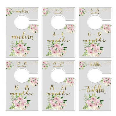 Mauve and Grey Baby Girl Floral Closet Dividers