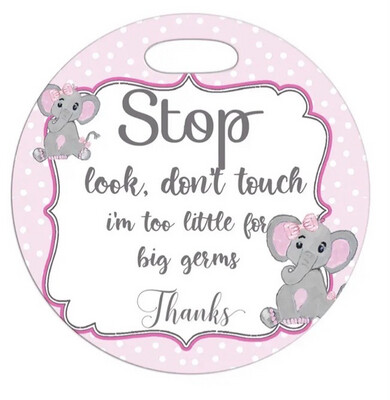 Pink Baby Girl Elephant Car Carrier Sign