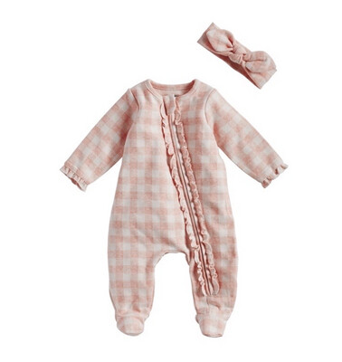 Pink Gingham Sleeper And Hb (3-6mo)
