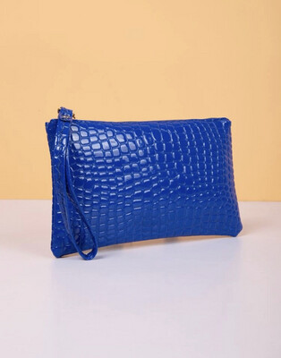 Mini blue Croc Embossed Bag