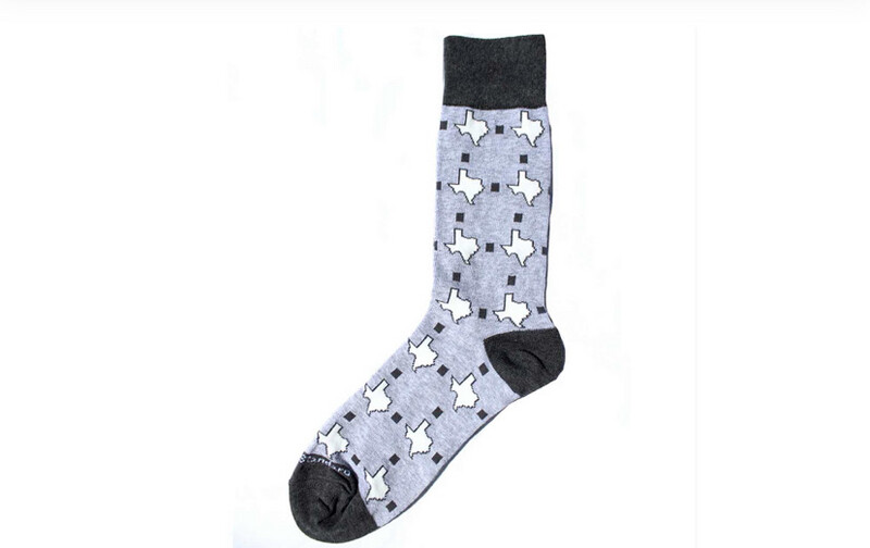 Men's Texas Pride Socks in Gray/White