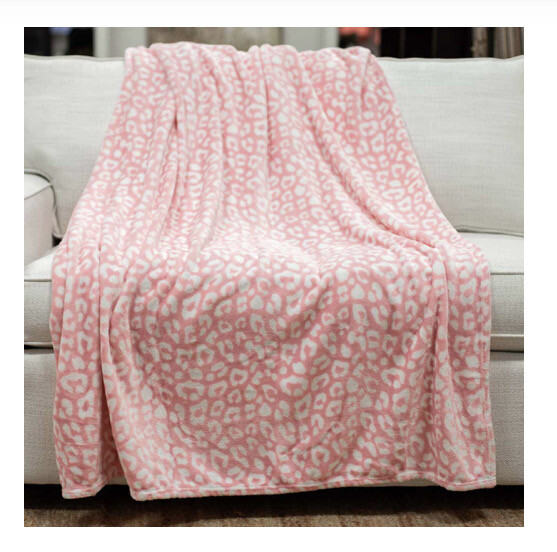 Wild One Throw in Light Pink/White