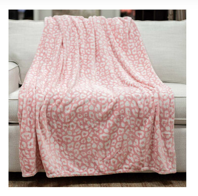 Wild One Throw in Light Pink/White