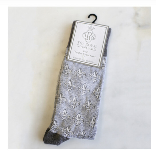 Men's Fleur de Lis Socks (gray)