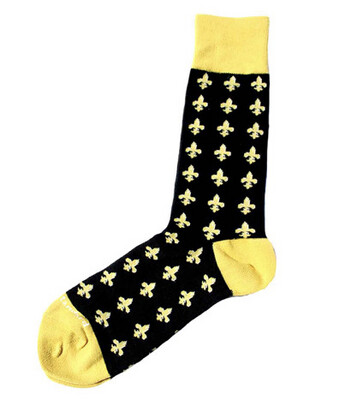 Men's Fleur De Lis Socks (Black & gold)