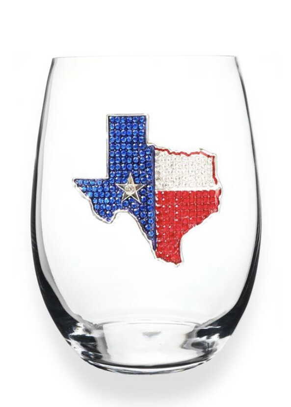 Texas State Stemless Wine Glass