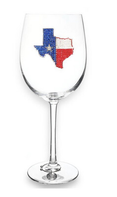 Texas State Stemmed Wine Glass