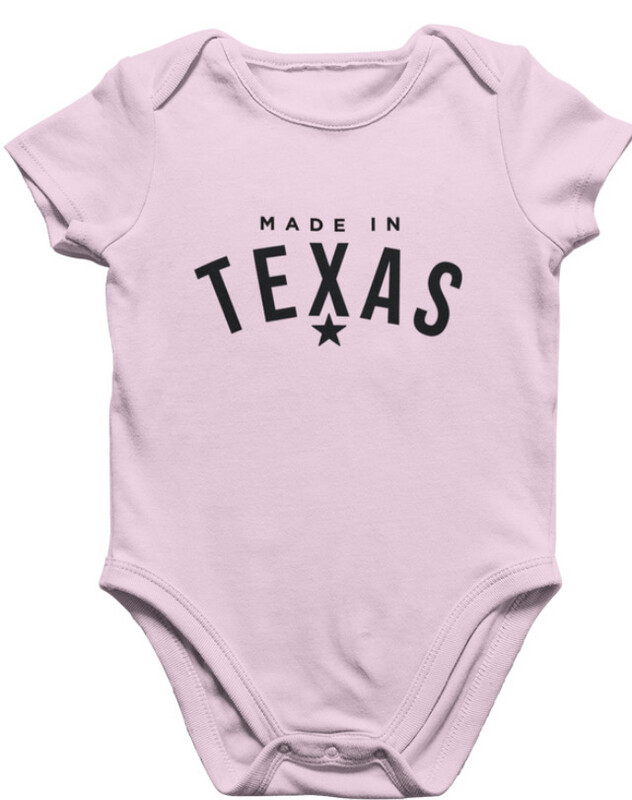 Made In Texas Onesie Pink