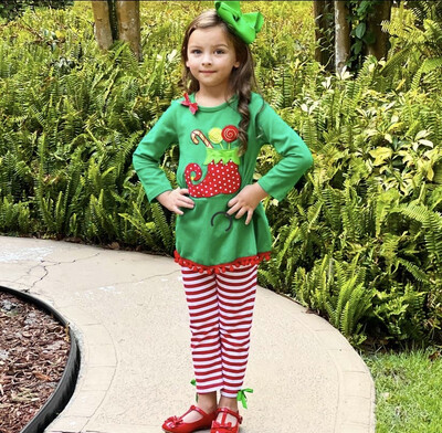 Christmas Elf Top And Stripe Leggings
