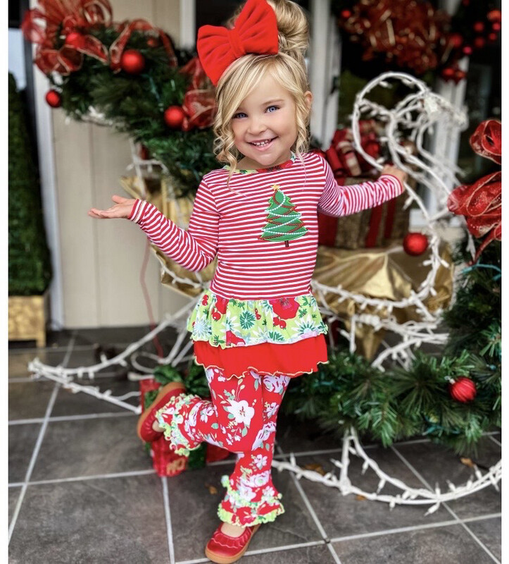 Christmas Tree Candy Cane Floral Set