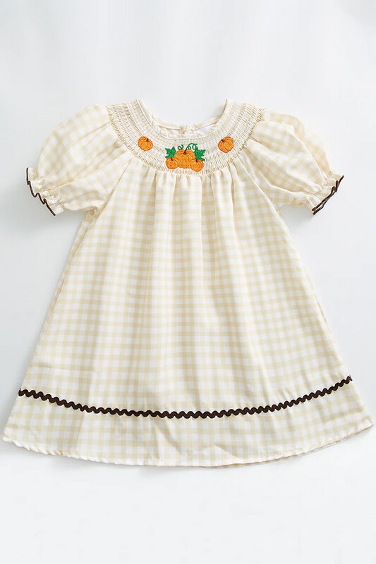 Thanksgiving Plaid Pumpkin Smock