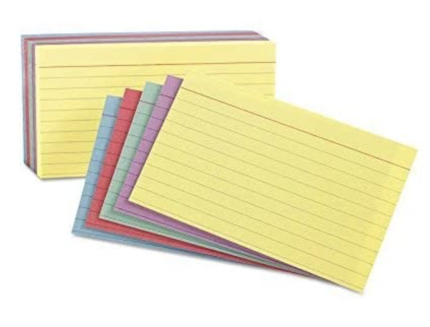 6 Cards-3 x 5 colored