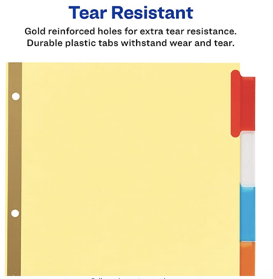 Index Dividers-5 Tab