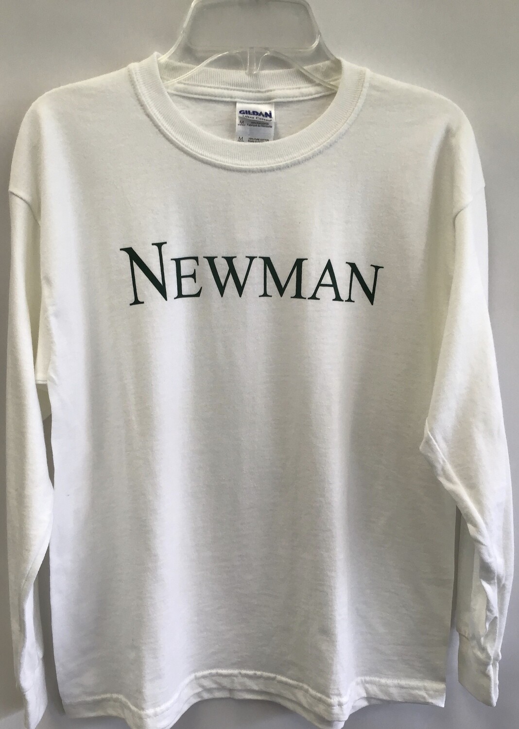 T-Shirt with NEWMAN-white LS Youth Medium