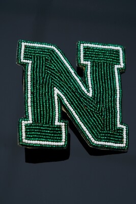 "N" Beaded Pin