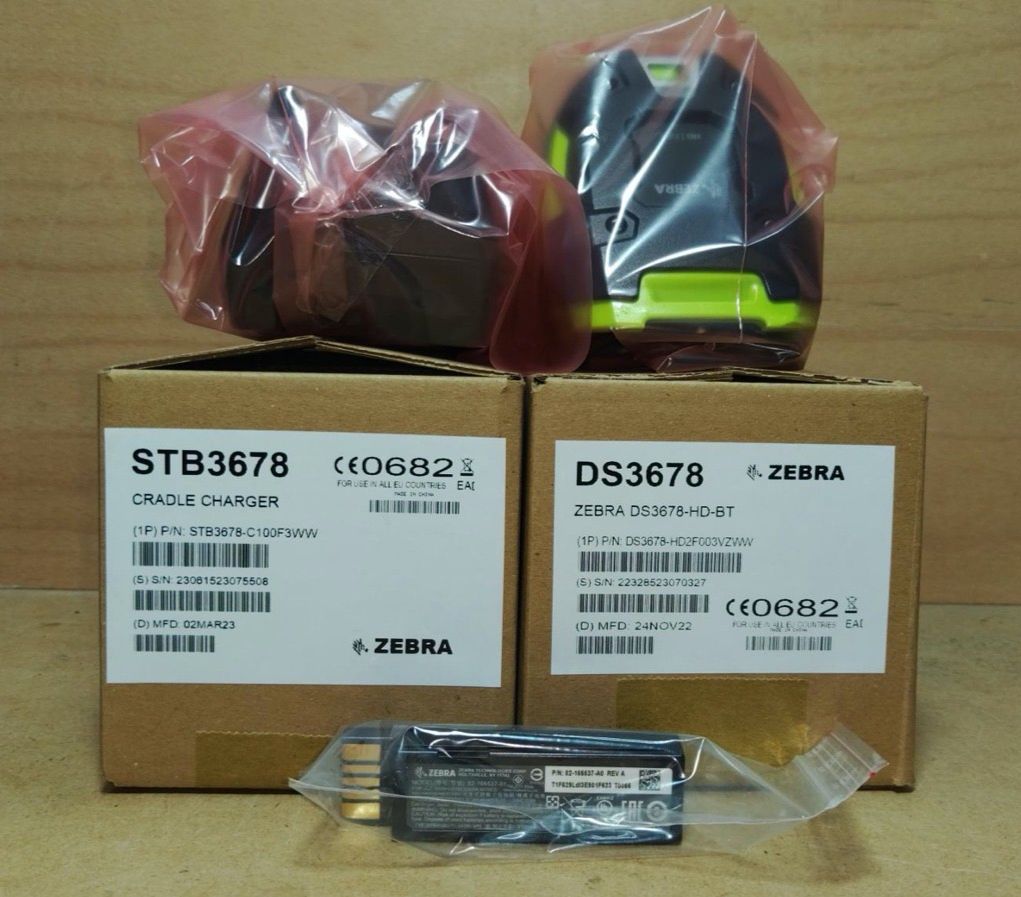 Zebra Scanner DS3678-HD0F003VZWW inkl. Akku und Station STB3678.