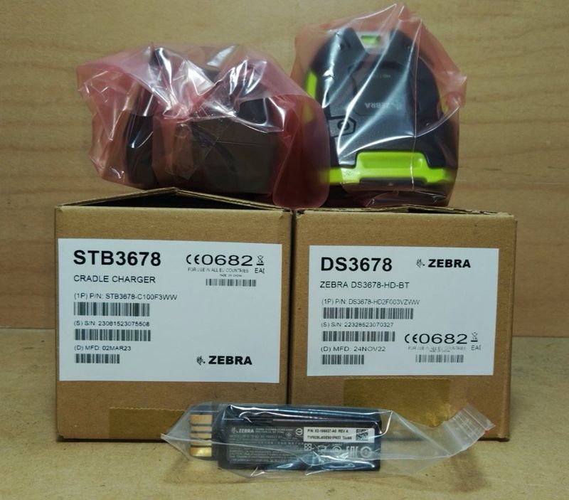 Zebra Scanner DS3678-HD0F003VZWW inkl. Akku und Station STB3678.